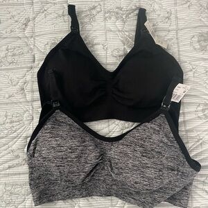 Motherhood Maternity Black and Gray Nursing Bras